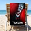 1pc Pennywise2 Beach Towel with Custom Name, Beach/Swimming/Bath/Picnic/Camping Towel, Suitable for Seaside Beaches