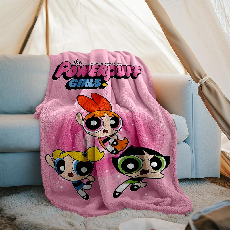 The Powerpuff Girls Theme Printed Blanket - Perfect for Couch, Bed, Travel & Outdoor Use | Machine Washable, Cozy & Durable.