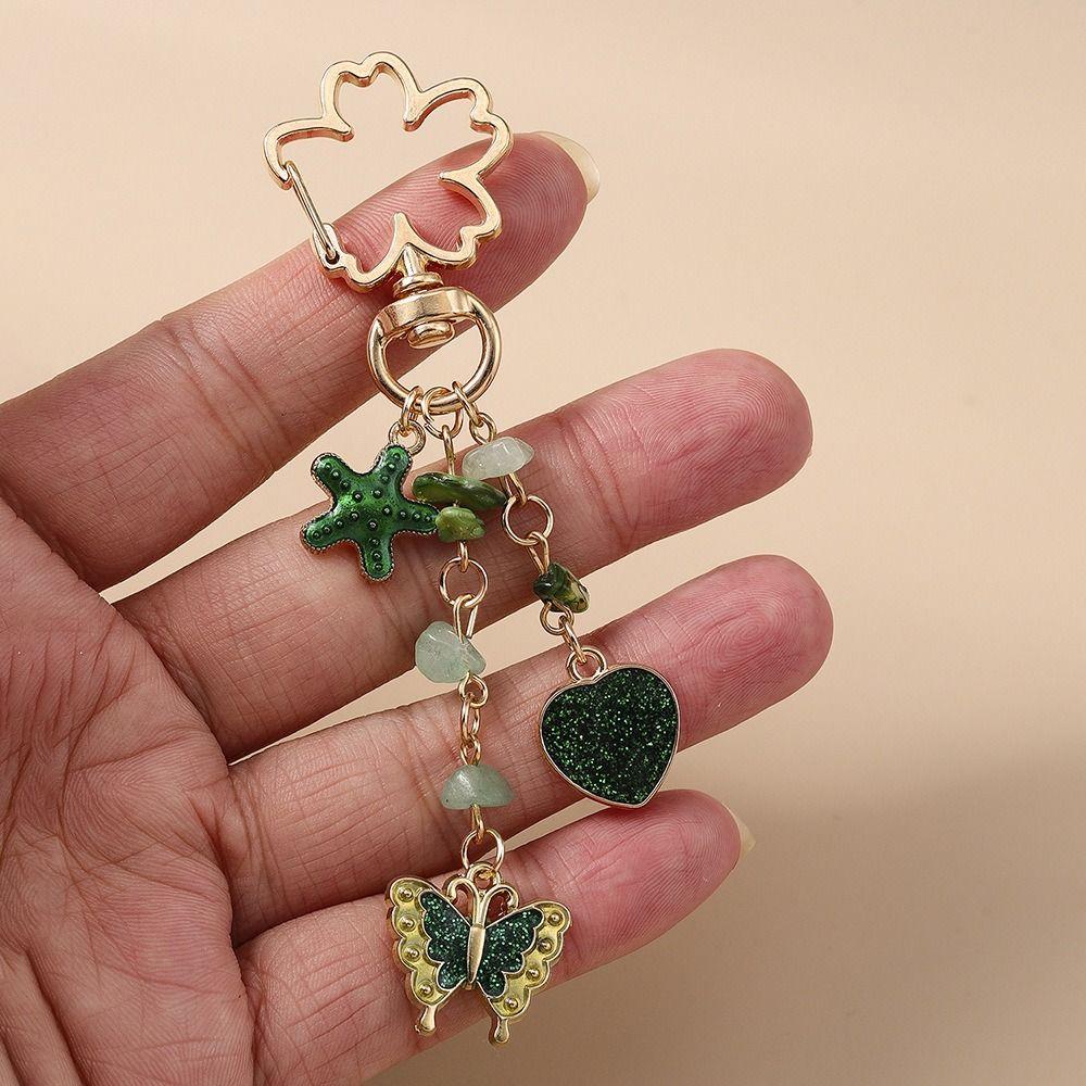 Zinc Zinc Alloy Flower Pendant DIY Bag Charm Lovely Enamel Butterfly Keychain Car Accessory