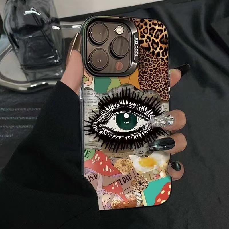 Высококачественный чехол для телефона с принтом леопарда и глазами для iPhone 15 Pro Max, 17 и 16 Pro Max