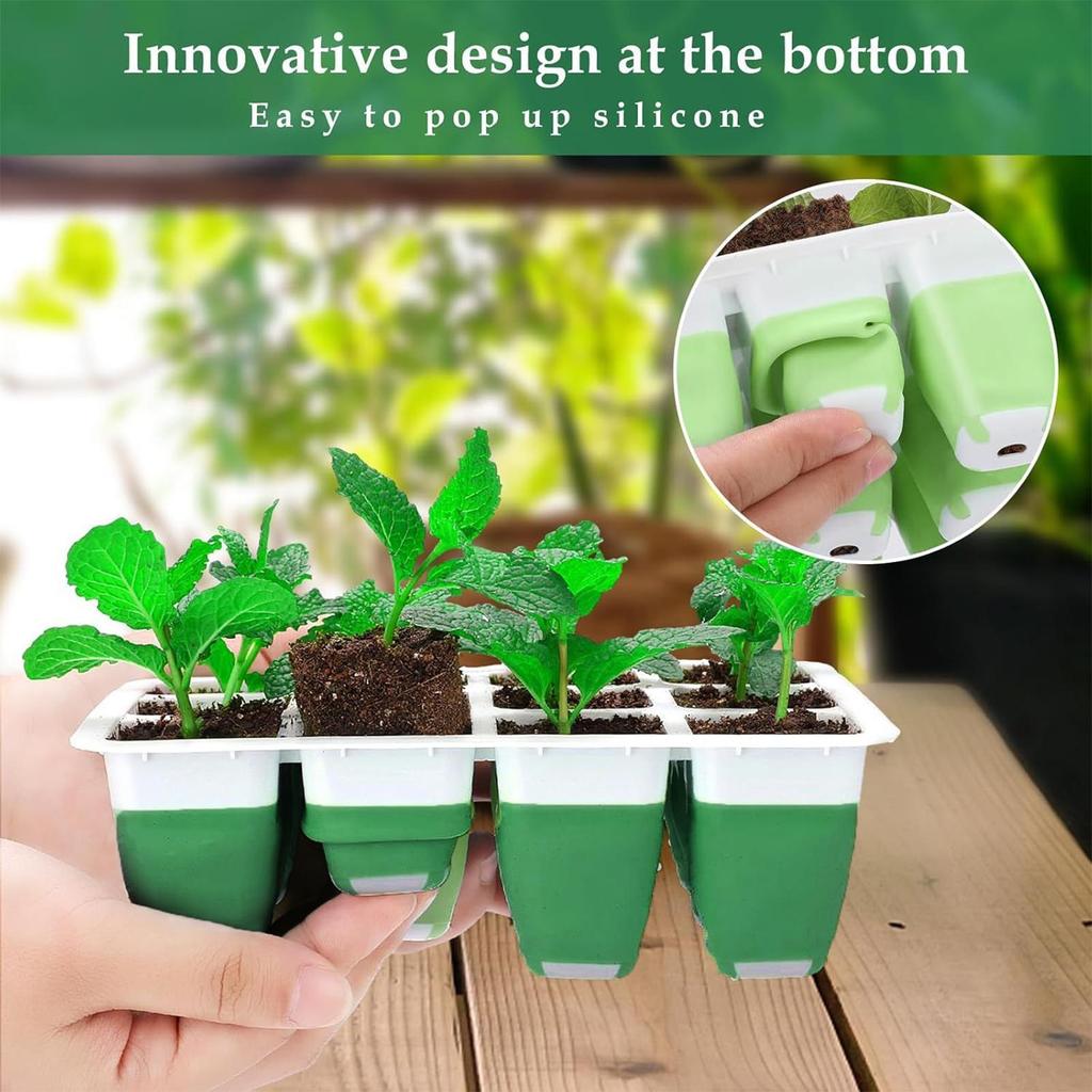 Подносы для рассады, подносы для проращивания растений с куполами и основаниями с вентиляцией для влажности, садовые принадлежности для выращивания в помещении