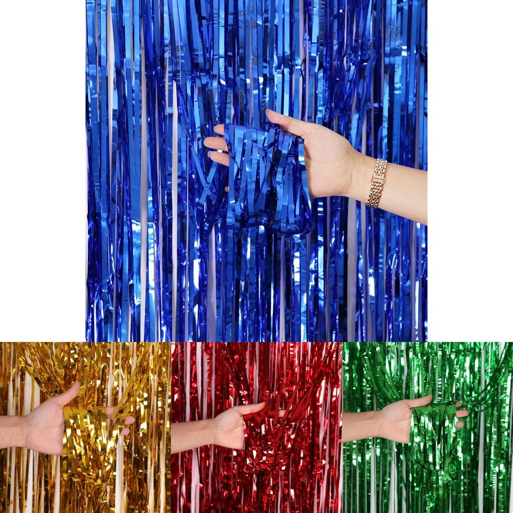 Elegant 2m Silver Laser Rain Curtain For Glamorous Party Decorations And Scene Setting