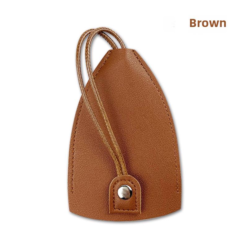 "Compact PU Leather Key Storage Pouch with Pull-Out Feature"