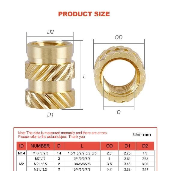 M2 M2.5 M3 M4 M5 M6 Heat Brass Insert Nut Kit Metric Thread Hot Melt Molding Injection Embedded Inserts With Box For 3d Printer