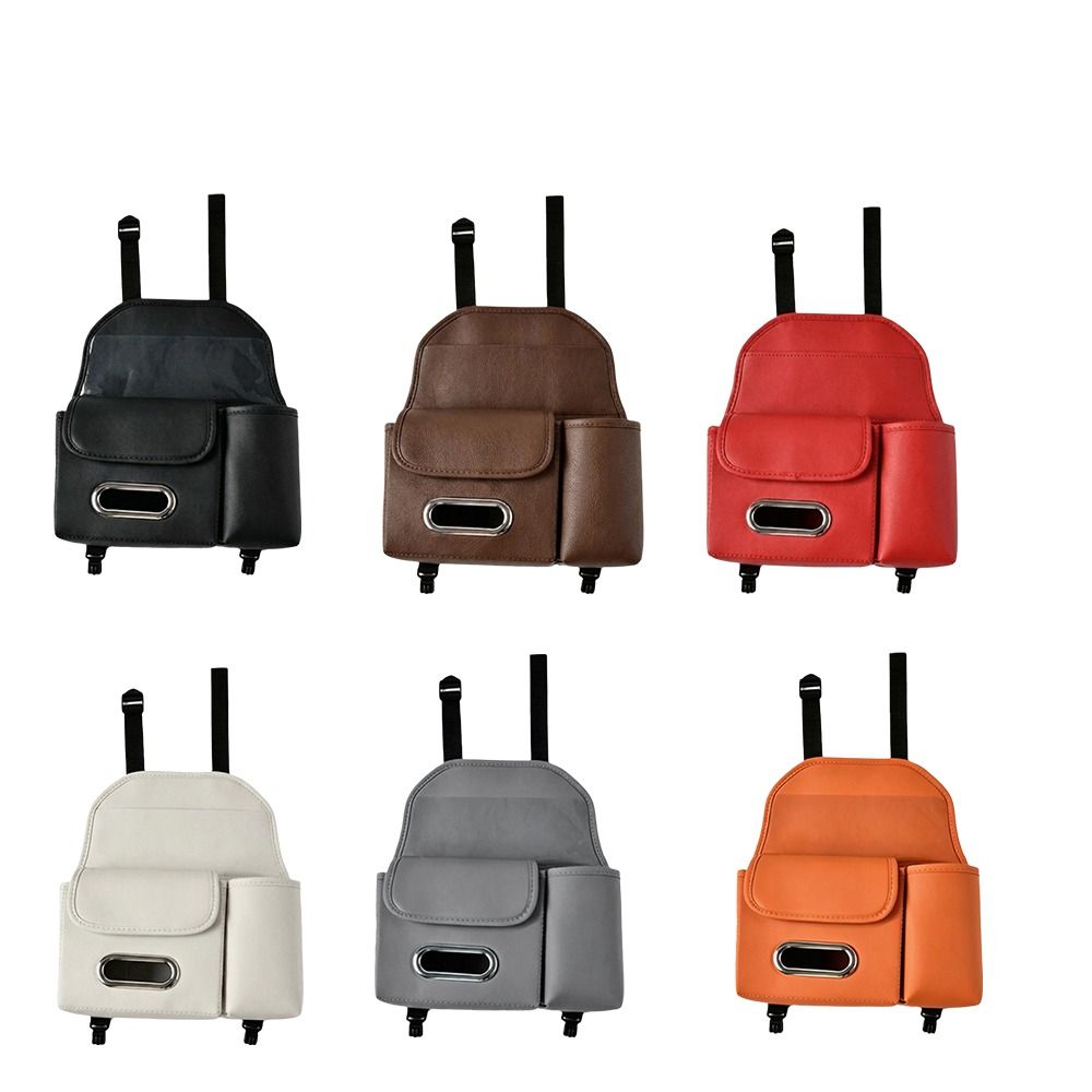 PU Leather Car Seat Back Organizer Waterproof Car Backrest Seat Storage Bag Automotive Use
