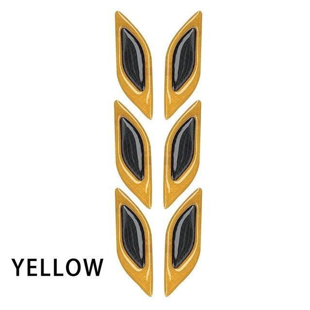 6 шт., 3D Стайлинг автомобиля, светоотражающие полоски на бампер из углеродного волокна, защитная предупреждающая лента, безопасные наклейки на отражатель, экстерьер автомобиля