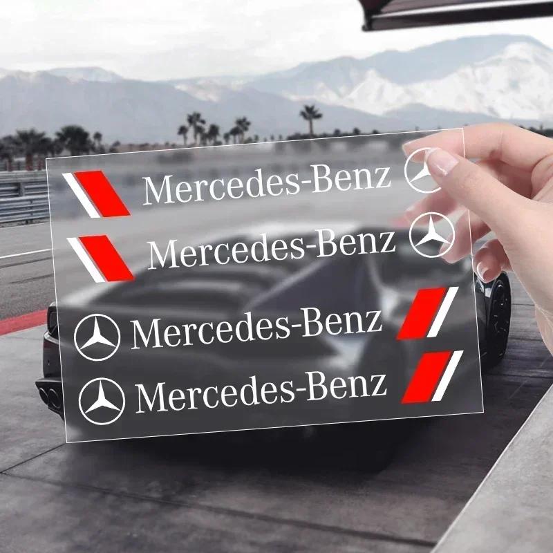 4PCS Car Door Handle Stickers Body Vinyl Stickers Decals Accessories for Mercedes Benz B/C/E/S Class A Class C200L GLC GLK FVWXY1