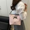 Versatile Bow Bucket Bag Adjustable Strap Women's Handbag Simple Crossbody Bag  Daily