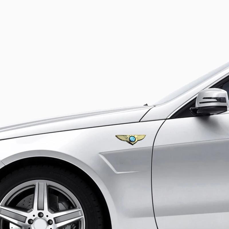 ear1 Car Body Styling Accessories Grille Emblem Metal Wing Sticker for Volkswagen VW Passat Polo Golf Jetta Beetle Tiguan Touran MK6