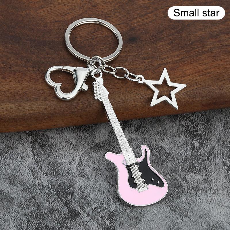 Creative Classic Mini Rock Electric Acoustic Guitar Shaped Keychain Pendant Backpack Decoration Accessories Gifts