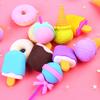 4 Pieces Per Set Cute Donut Dessert Eraser Simulation Dessert Shape ThreeDimensional Detachable Student Learning Stationery