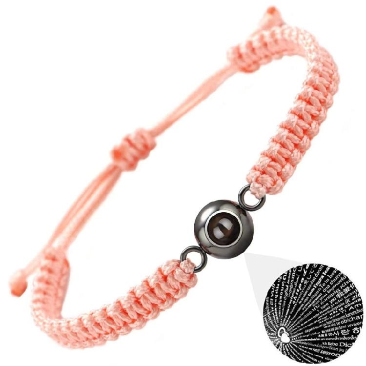 Универсальный матовый браслет из камня с надписью «Я люблю тебя» на 100 языках. Портативный, для выражения любви в особые дни.