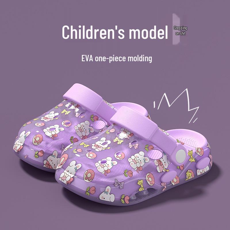 Летние детские сандалии Баотоу 2026: Дырявые туфли для мальчиков и девочек для пляжа