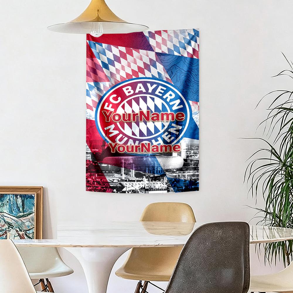 Bayern Munich Custom Your Name Wall Decor Tapestry Art For Pet Memorial Birthdaywedding Party Backdrop Family Gift