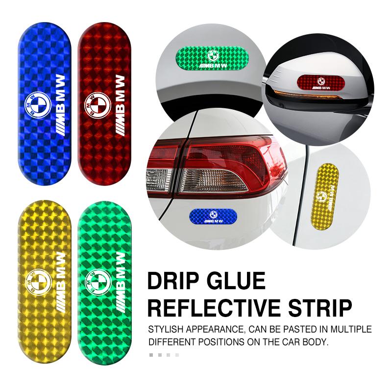 BROB8 Car Reflective Warning Stickers Night Visibility Protective Strip For BMW M 1 3 4 5 6 7 Series X1 X3 X4 X5 G20 G38 F48 E36 E39