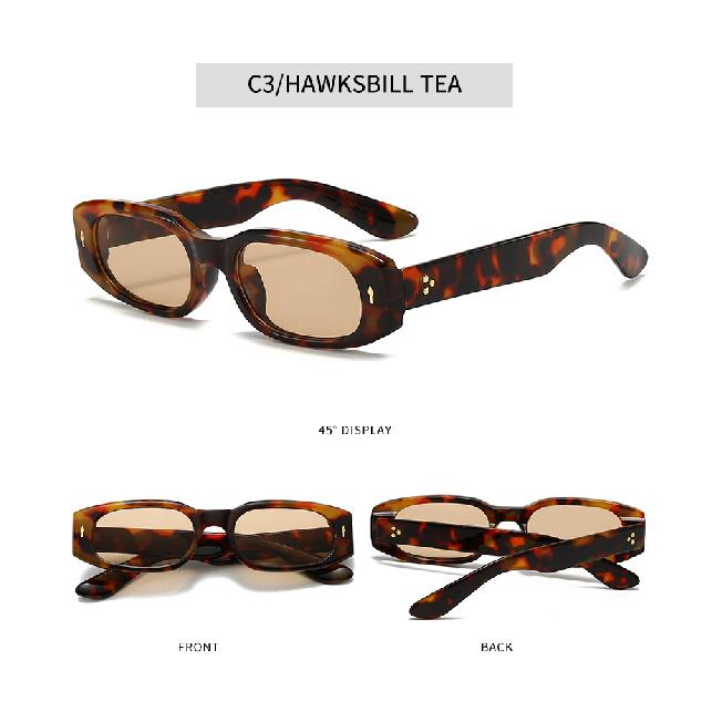Rice stud small frame sunglasses for women, sun protection, and street style