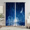 Cosmic Galaxy Printing Star Curtain Living Room Bedroom Curtain Home Decoration Curtain Adult Children's 2 Panels Rod Pocket