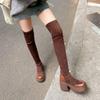 Thigh High Boots Thigh Length Over Knee Boots Women Thick Soled Boot Fashion High Heeled High Tube Elastic Boots Botas De Mujer