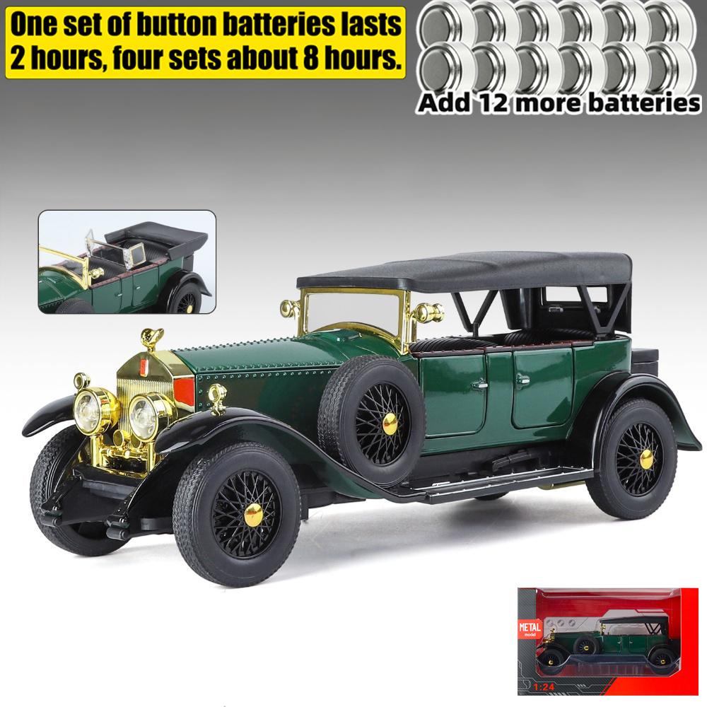 1:24 Роллс-Ройс Фантом I 1925 Роскошный Автомобиль Сплав Металл Литая Модель Автомобиля Со Звуком И Светом Домашний Декор Орнаменты Классический Ретро