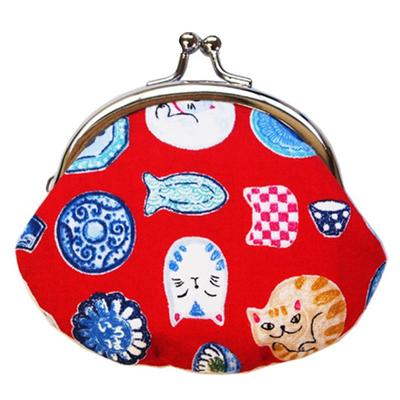 Сделано в Кошелек-застежка Кошелек для монет с Кошкой x см Монета Кошка и Японские товары Кёсукэ, Япония, Дизайн, 9.5 8.5 (2,6 дюйма), Кошелек, Кошелек, Тарелка, Красный,