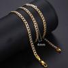 Gold Chain For Men Women Wheat Figaro Rope Cuban Link Chain Gold Filled Stainless Steel Necklaces Male Jewelry Gift