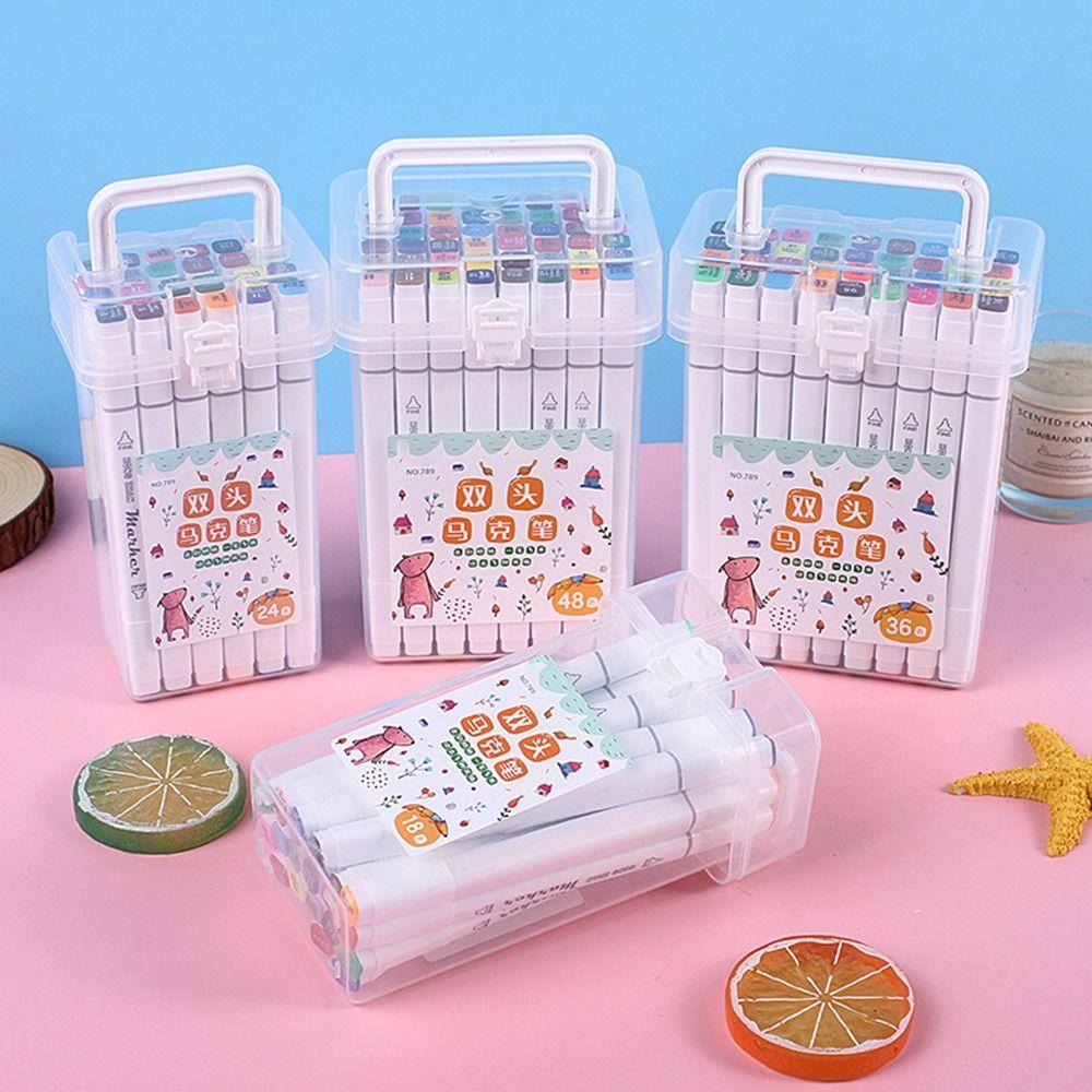12-48 Colors Comic Sketch Marker Supplies Stationery Paint Manga Brush Art Marker  Children