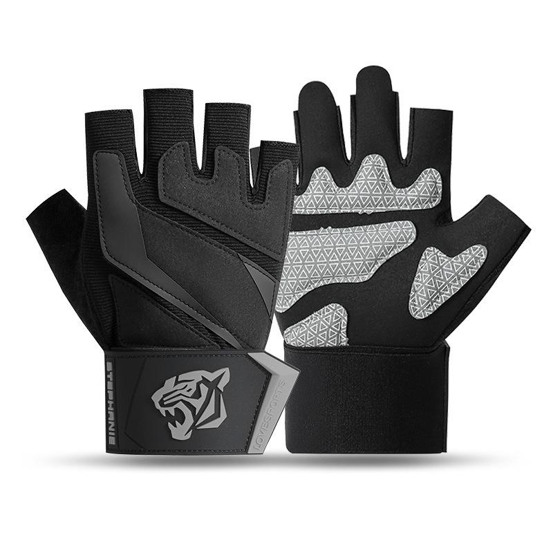 Fitness gloves Outdoor half-finger bench press Fitness shock absorption Non-slip dumbbells Sports breathable cycling Weight lifting gloves