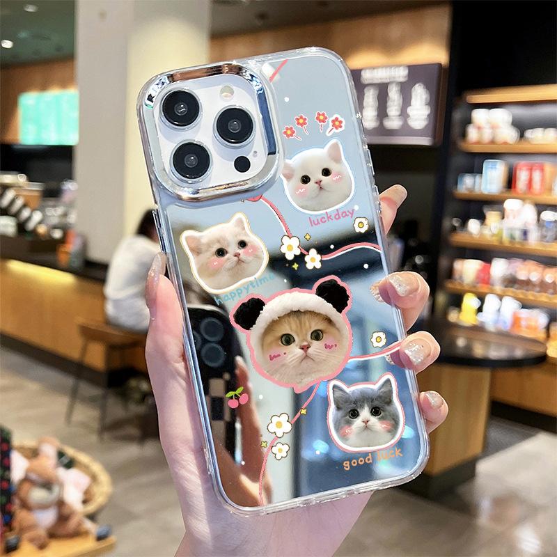 Милый милый питомец полноэкранный кошка splicing iPhoneAIR с зеркалом чехол для мобильного телефона Apple 12Pro противоударный защитный чехол