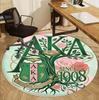 Alpha Kappa Alpha Pattern Round Rug, Indoor/Outdoor Mat, for Picnic, Gameroom, Bedroom, Office, Living Room, Home Decor Carpet, Birthday Gift