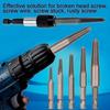 6pcs Chrome Molybdenum Steel Broken Bolt Extractor Set Hexagonal Handle Screw Extractor  Worker