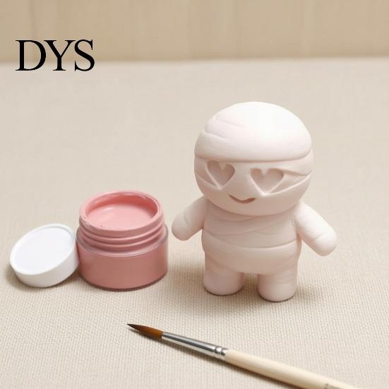 Украшение-Мумия на Хэллоуин, Милая Фигурка с Глазами-Сердечками, 3D-Печатная Настольная Самостоящая Модель, Мультяшная Статуэтка для Праздника, Раскрашиваемая своими руками