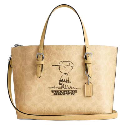 Сумка PEANUTS совместная модель Molly 25 мультяшный принт водостойкий холст сумка-тоут сумка-шоппер на плечо средний размер женская серебристый