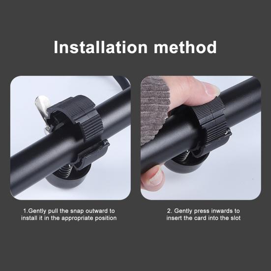 2-In-1 Bicycle Rearview Mirror with Bell 360 Degrees Adjustable MTB Road Mountain Bike Rearview Mirror High Decibel Alarm Bell Bike Accessories