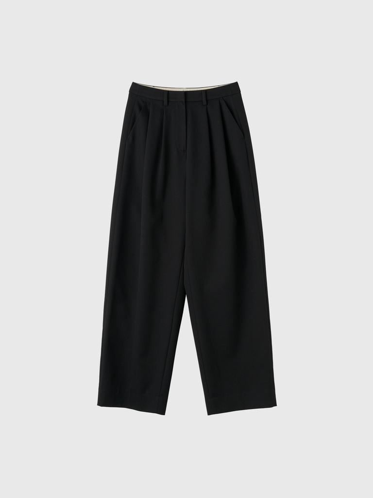 GENERALIDEA Double-Pleat Semi-Wide Slacks [Black] / Gf1Lpt503