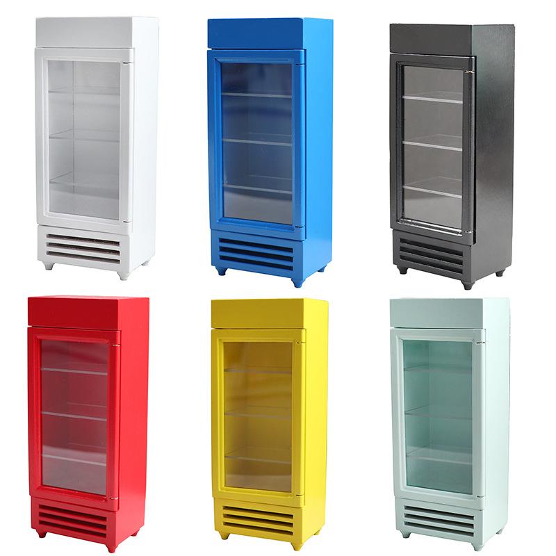 Однодверный игрушечный холодильник, мебель для кукольного домика в масштабе 1/12, аксессуары для кукольного домика, однодверный холодильник, кухонная игрушка для детей