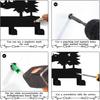 Key Holder Wall Mounted Key Hooks, Black Metal Key Rack Hooks, The Great Grove, Mountain Theme Wall Decoration Hooks, with 7 Hooks, Applicable to