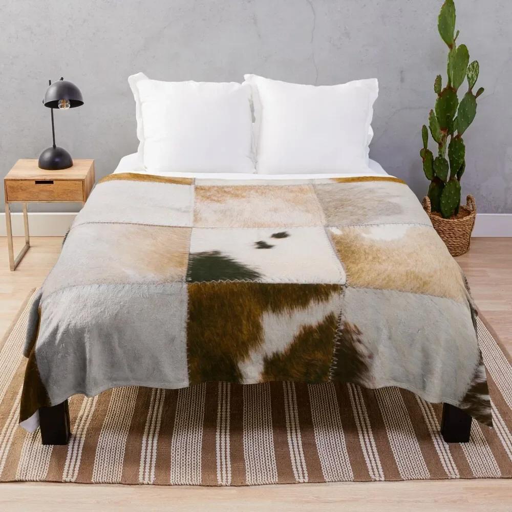 Фланелевое одеяло с принтом коровьей шкуры, Фланелевый плед с принтом коровьего меха, Подарок для детей и взрослых, Мягкое флисовое одеяло для дивана, софы, кровати