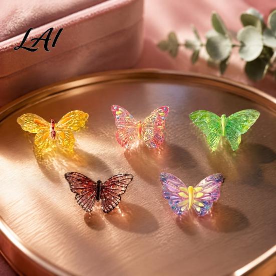 Office Memo Holders 5Pcs 3D Butterfly Refrigerator Magnet Inspired Kitchen Whiteboard Resin Decorative Magnets Magnetic Decor for Photos Notes