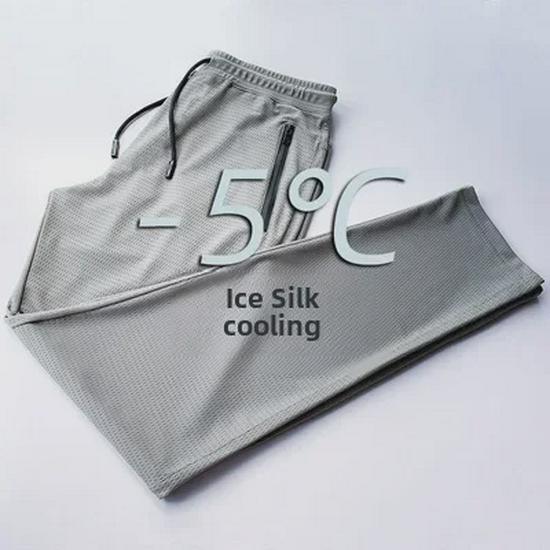 2024 Мужские дышащие быстросохнущие сетчатые брюки Ice Silk - Летние повседневные брюки