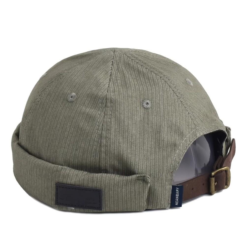 Solid Color Beanie Cap Adjustable Unisex Skullcaps Vintage Brimless Landlord Hat Men Women