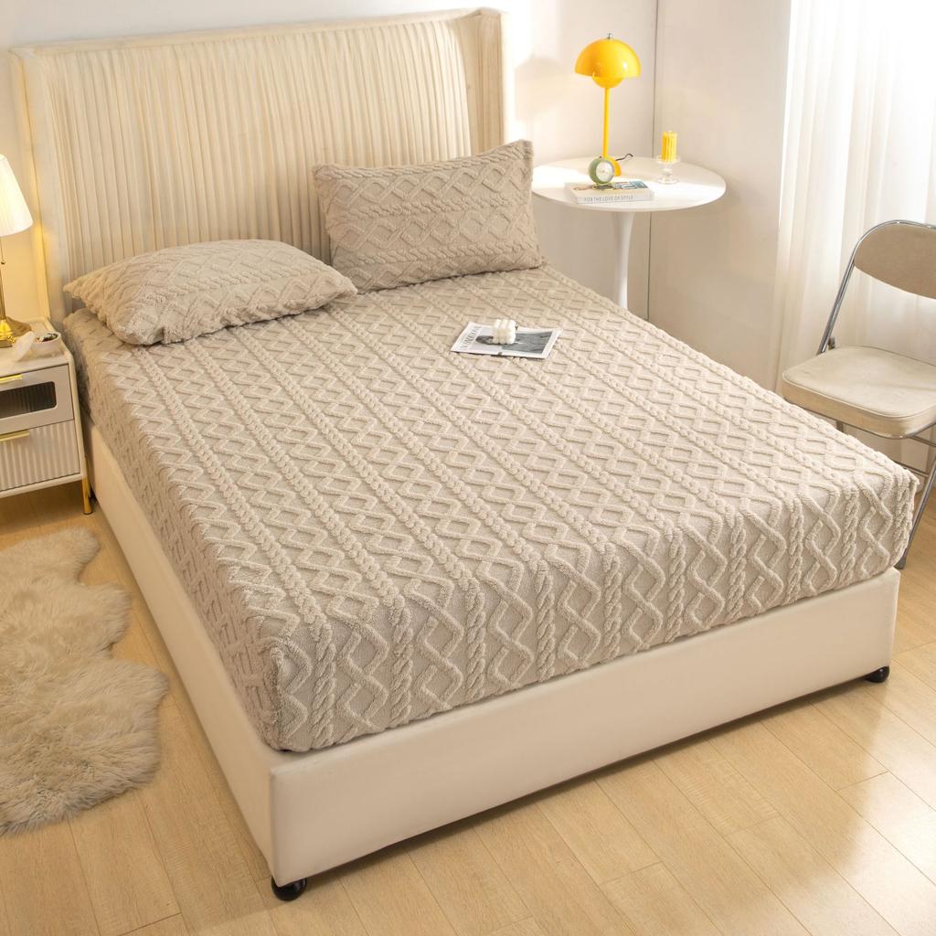 Фланелевые простыни, модные, однотонные, жаккардовые, удобные, мягкие, эластичные, утолщенные, теплые, пылезащитные, чехлы для матрасов