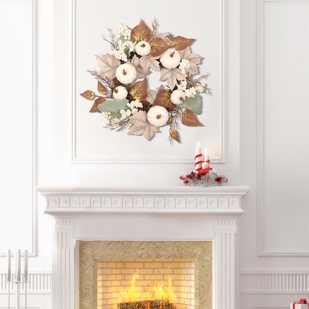 Осенний День благодарения кленовый лист ягодный венок украшение двери орнамент