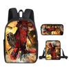 Student Deadpool 3pcs School Bag Backpack Lunch Bags Pencil Case Kids Gifts