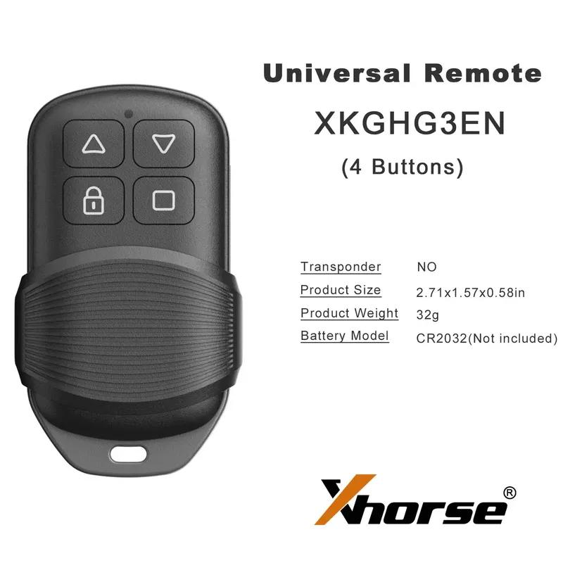 Xhorse XKGHG3EN Universal Remote Key 2nd Generation Masker Style Garage Remote Key 4 Buttons for VVDI MINI English Version