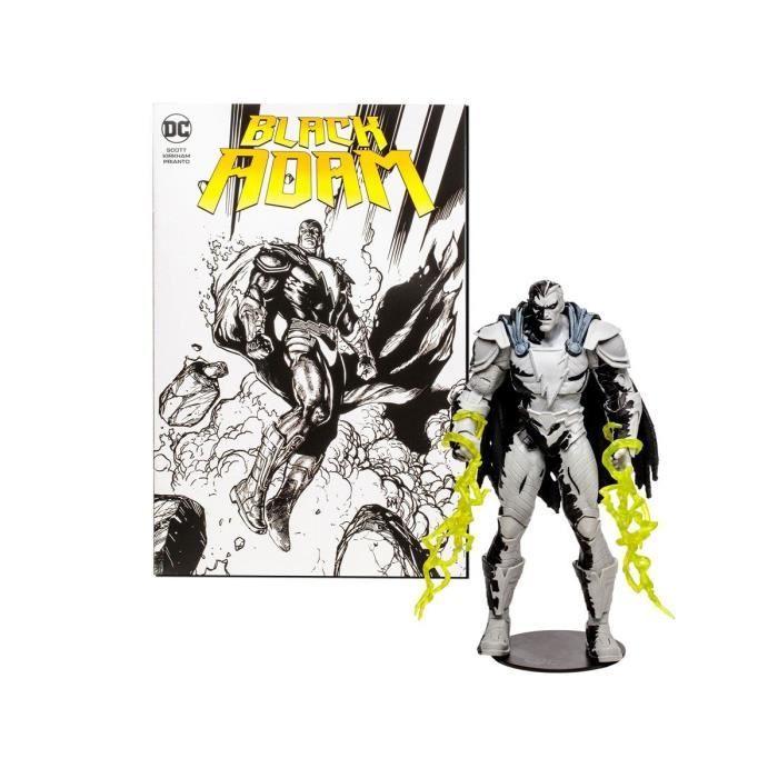 Figurine et comic book Black Adam (Line Art Variant) 18 cm - McFarlane Toys - DC Comics - Blanc - Mixte - Adulte