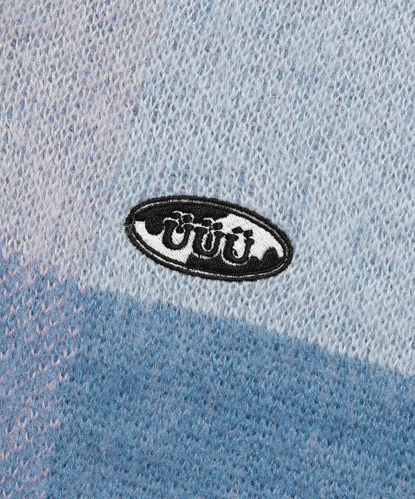 ISTKUNST Uuu Oval Logo Coloring Knit Vest_Blue(Ik2Cfmk680A)