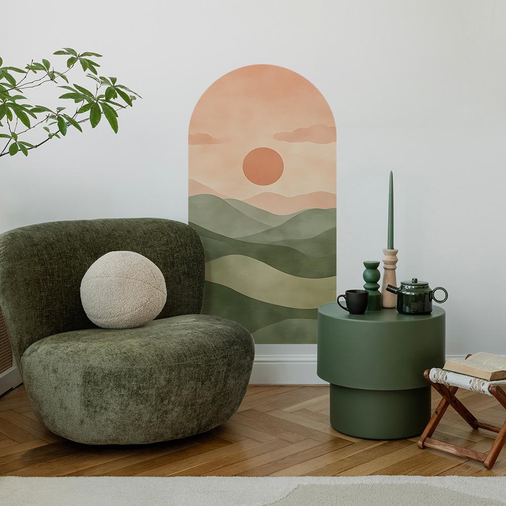 4 шт. креативные закатные горы арка спальня гостиная домашний настенный фон украшение настенные наклейки