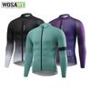 Мужские велосипедные майки WOSAWE с длинными рукавами и полной молнией для велоспорта