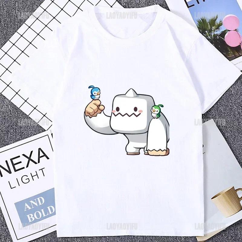 Harajuku MapleStory Kawaii Funny Printed TShirts Buddy Personalize Male T Shirt Korea Style Hot Game Fans Otaku Clothing Hipster