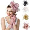 Свадебные fascinators Перьевой Цветок Сетчатая Повязка на Голову Элегантный Цветок Перо Зажим для Волос Для Женщин